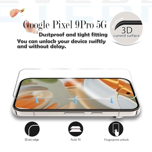 Protection d'écran pour Google Pixel 9 Pro compatible empreinte digitale - 3