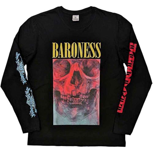 T-shirt Baroness Skull Tour manches longues coton noir vêtement rock alternatif