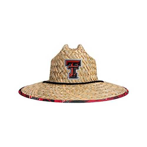 Image of FOCO Men's NCAA College Team Logo Floral Straw Sun Hat