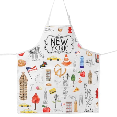 G2TUP New York City Apron New York Kitchen Apron News Yorks Landmarks Apron NewYork City Themed Gifts (NewYork-ap)