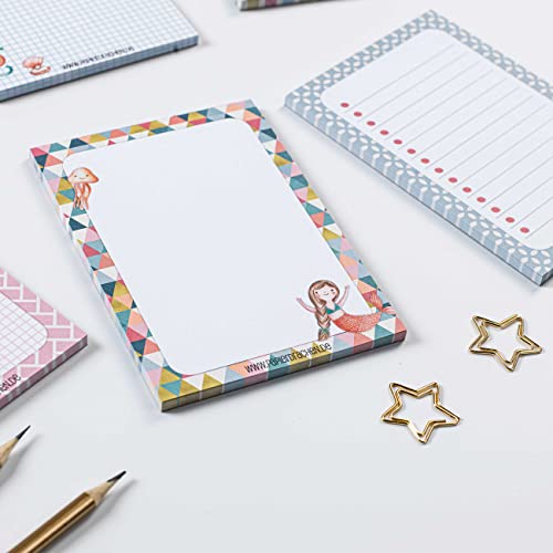 6 notepads blank for free design | for appointments, projects, to do list, meetings, shopping lists, notes and much more - Gold Pastel - Notepad Set 14 - DIN A6 - Image 4