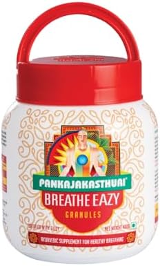 Pankajakasthuri Breathe Eazy Granules 100% Ayurvedic For Cough & Cold, Sinus, Asthma, Bronchitis & Breathing Disorders | Natural Immunity Booster | Unique Blend of 17 Ayurvedic Herbs - 400g