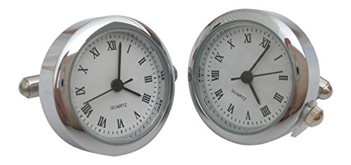 Onyx Art London Mancuernillas Redondas Cromadas para Hombre miniatura 1