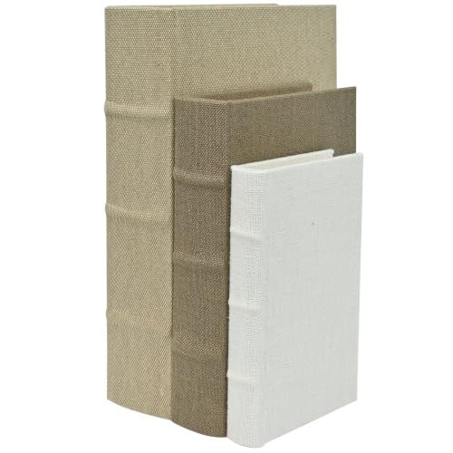 Vintage Decorative Book Box, Linen Faux Book Storage Box, 13"