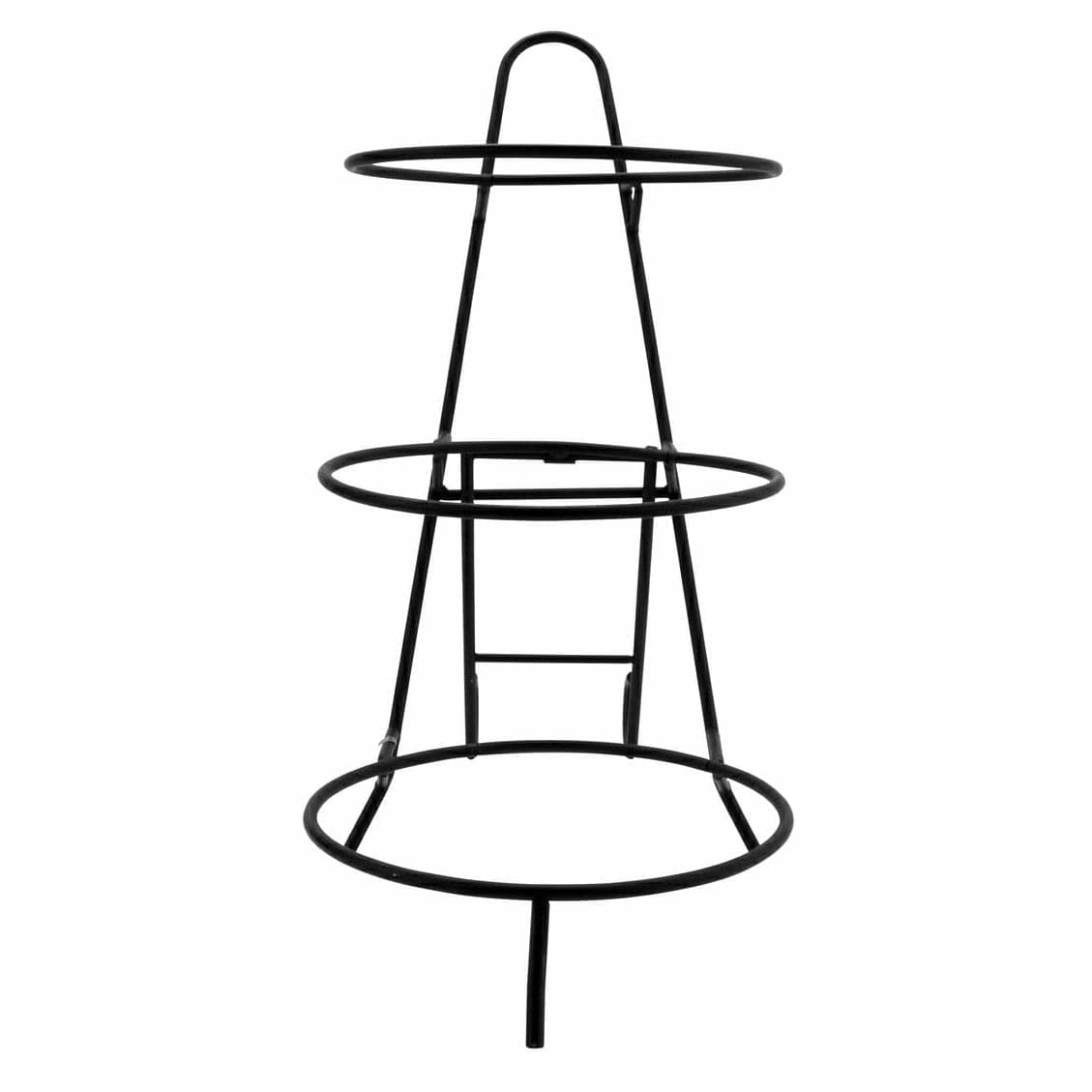 G.E.T. IR-511 Black Round 3-Tier Pizza Stand, 18.5" Tall, Iron Powder Coated