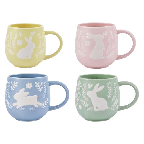 Bico Pastel Color Bunny Stoneware Mugs Set...