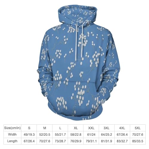 Sweat à Capuche 3D Fleurs Blanches pour Sorties Citadines et Loisirs