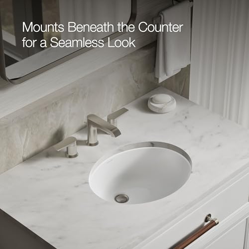 Lavabo Kohler K-2209-0 Caxton vasque sous plan pour optimiser l'espace