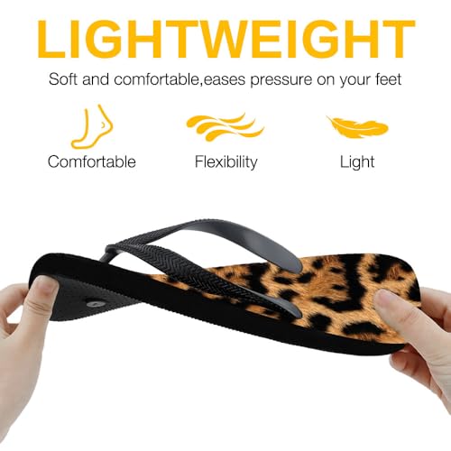 Flip Flops Unisex Leopard Print Beach Rubber Shower Shoes Anti-Slip Lightweight Basic Thong Sandals Trendy Summer Yoga Mat Slippers Comfortable Footwear Pool Slides2
