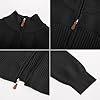 PJ PAUL JONES Mens Cardigans Full Zip up Stand Collar Thick Slim Fit Knitted Ribbed Cardigan Sweaters M Black #5
