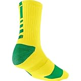 Nike Elite Basketball Crew Sock (YELLOW STRIKE/APPLE GREEN//APPLE GREEN, Small)