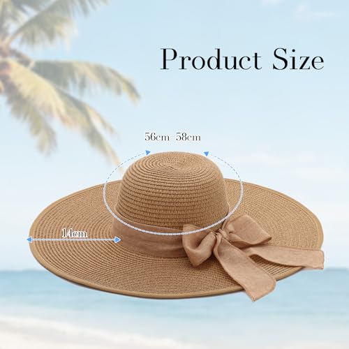 Sombrero de playa para mujer, verano, ala ancha, plegable miniatura 2
