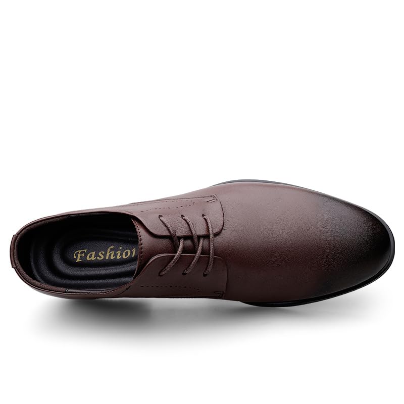 MWX Men's Dress Shoes Classic Leather Oxfords Lace Up Formal Round Toe Shoes3