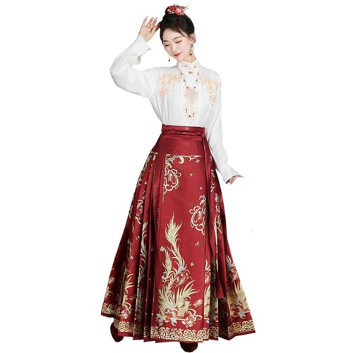 Jupe de visage de cheval femme style chinois fleur de chanvre hiver