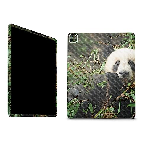 Image of MightySkins Carbon Fiber Skin Compatible with Apple iPad Pro 12.9 inch M2 6th Gen (2022) Full Wrap Kit - Chill Panda | Protective, Durable Textured Carbon Fiber Finish | Easy to Apply | Made in The USA