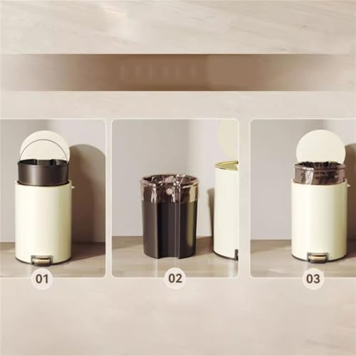 Bote de basura y reciclaje grande con pedal y tapa blanco miniatura 4