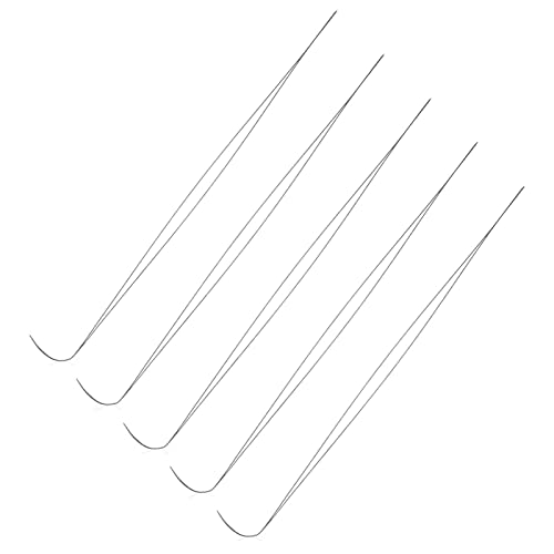 5PCS Big Eye Curved Beading Needles Stainless Steel Sewing Needles DIY Bead Spinner Needles Craft Making Tools Curved Sewing Needles Large Eye
