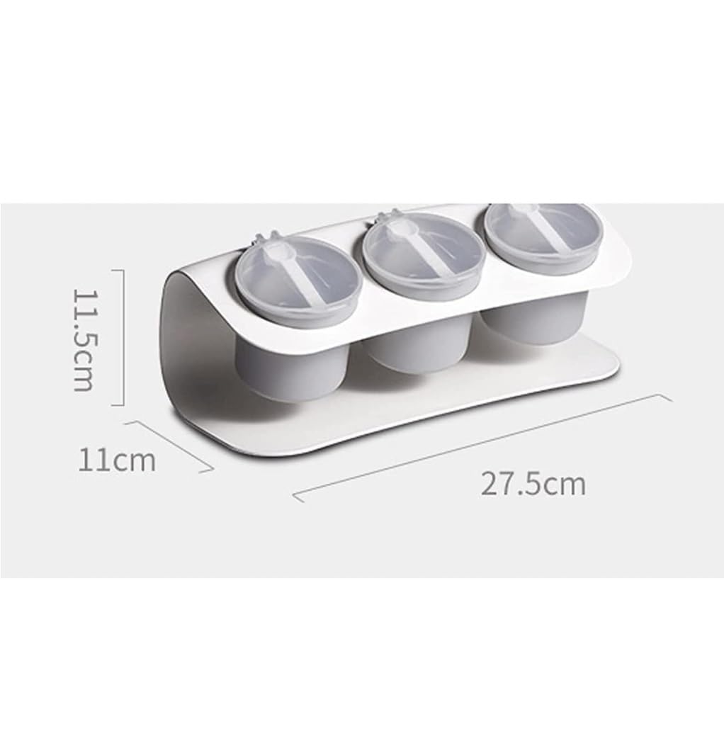 Zestaw 3 pojemników na przyprawy, sól, cukier, pieprz, pojemniki do przechowywania(White)