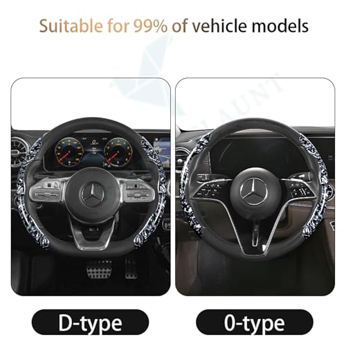 Image of Universal ABS Broken Carbon Texture Steering Wheel Grip Cover for All Car Models Safe Non-Slip Car Interior Accessory Long Lasting Print Comfortable Grip Steering Wheel Protector