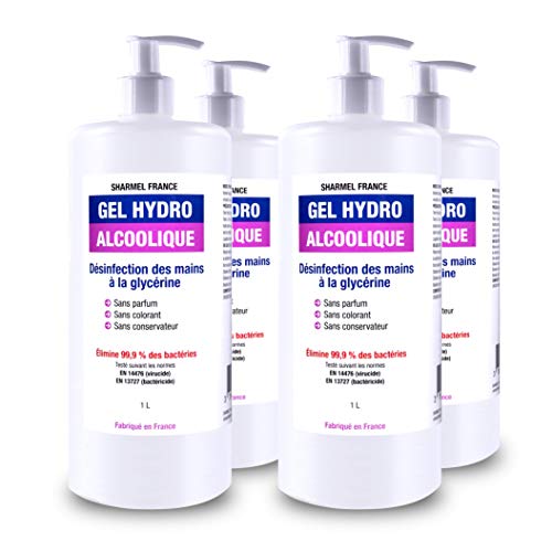 Gel Hydroalcoolique - 4 x 1L - 70% d'alcool - pour l'antisepsie des mains Cover