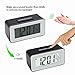 HAPITO Digtal Alarm Clock for Bedrooms - Sound Activated Backlight, Snooze, Time/Date/Temperature Display, 12/24 Hr and 16 World Time Zones for Kids, Desk, Bedside, Travel (Black)