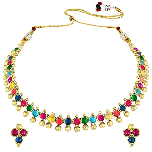 Image of Peora Traditional Ethnic Necklace & Jewellery Set Gift for Women