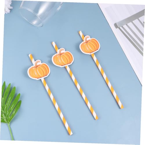 40 pitillos de papel naranja para fiesta de Halloween miniatura 6