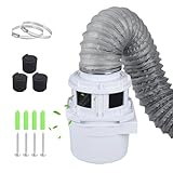 VIWINVELA 2026 Exclusive 3-in-1 Indoor Dryer Vent Kit with White Dryer Vent Hose - Dryer Lint Catcher Box Water Filter Bucket - Indoor Dryer Lint Trap for Electric Dryer