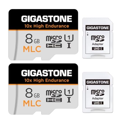 [10 x High Endurance] Gigastone Industrial MLC Scheda di Memoria 8 GB, Confezione da 2 Carte, per Telecamera di Sorveglianza, Dashcam, 4K Video, Velocità 85 MB/s, U3 V30 [5 Anni Recupero Dati