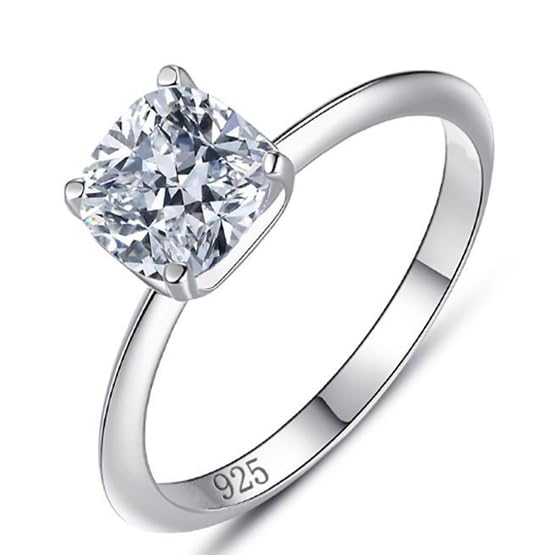 1Pc Sterling Silver Square Single Drill Zircon Ring Fashionable Fine Jewelry Gift For Women Birthday Gifts Dating Daily Wear3