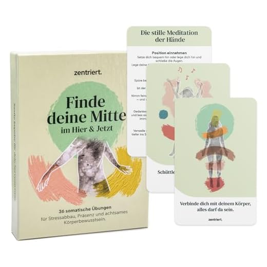 zentriert. Achtsamkeitskarten Set – 36 Übungen für innere Ruhe, Entspannung & Achtsamkeit | Atemübungen, Körper & Nervensystem | Made in Germany, illustriert