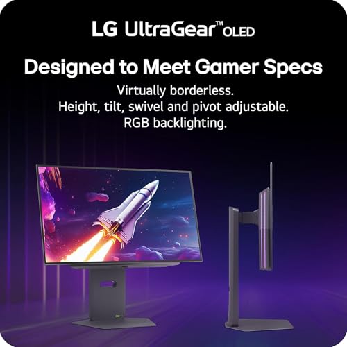 Image of LG 27GX790A-B 27-inch Ultragear OLED Gaming Monitor QHD 1440p 480Hz, 0.03ms, DisplayPort 2.1, True Black 400, NVIDIA G-Sync, AMD FreeSync Premium Pro, HDMI, USB, Tilt /Height /Swivel /Pivot Stand, Black
