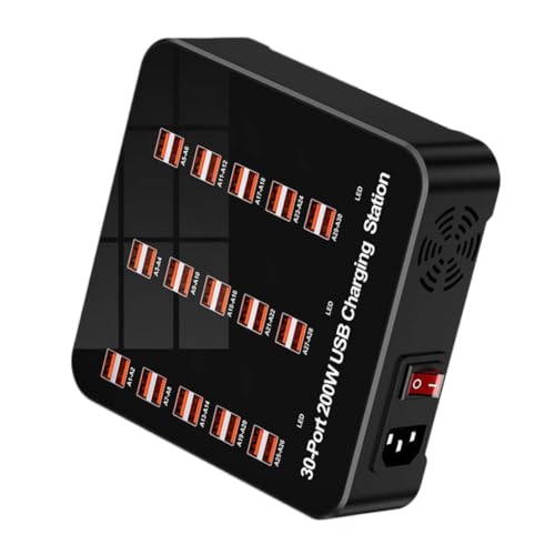 Cargador USB Tipo C 30 Puertos Multipuerto 200W Estación de Carga de Escritorio 3