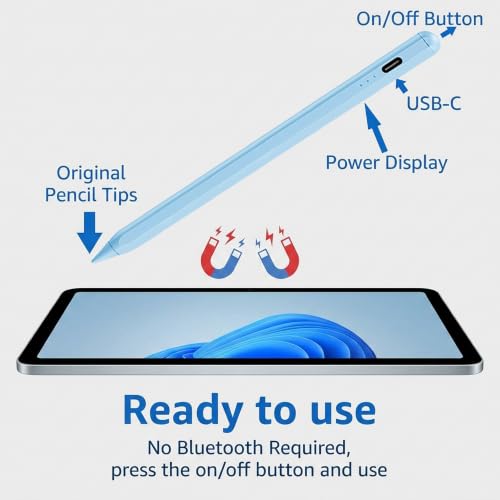 Image of JEDOUBAL Stylus Pen for iPad 2018-2026, 3X Fast Charging iPad Pencil with Palm Rejection & Tilt Sensitivity, Apple Pencil Alternative No Bluetooth Required Compatible with iPad Pro Air Mini