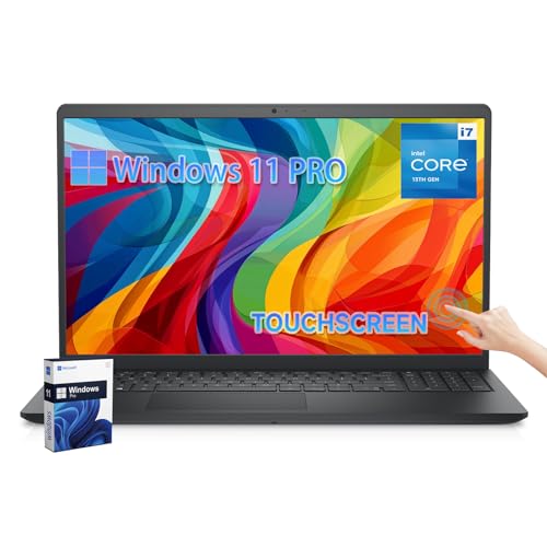 Image of Dell 15 Touchscreen Laptop DC15250 for Business, Intel 10-Core i7-1355U, Windows 11 Pro, 15.6'' FHD Anti-Glare Display, 36 GB RAM, 1 TB SSD, Copilot AI, Webcam, Wi-Fi 6, Black