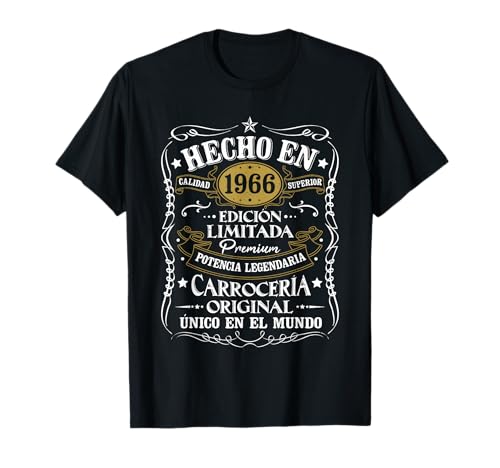 60 Cumpleaños 60 Años Hombre Hecho en 1966 Vintage Regalo Camiseta