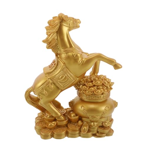 Figurine cheval Feng Shui dorée pour sublimer la décoration de votre bureau ou maison