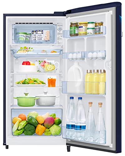 Image of Samsung 198L 5 Star Direct Cool Single Door, Digital Inverter Refrigerator Appliance (RR21B2G2WUZ /HL, Midnight Blossom Blue, 2022 Model)