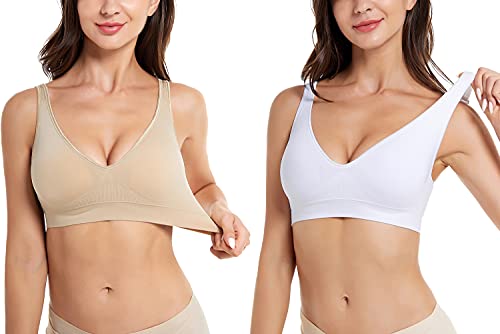 Wireless Bras for Women Non Wired Seamless Bras with Removable Pads 3 Pack4