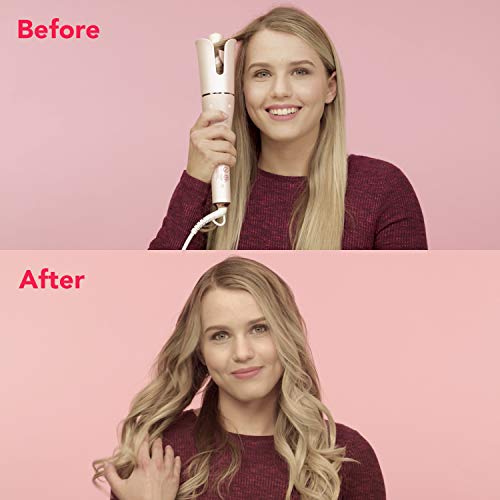 Lena Geniecurl Auto Hair Curling Wand With Ceramic Ionic Barrel And Smart Anti-Stuck Sensor, Professional Hair Curler Styling Tool For Long And Short Hair (Pink) #TOP5