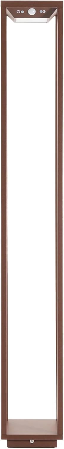 Zafferano, Lampada Home Solar, Lampada da Terra Senza Fili con Pannello Solare e Sensori di Movimento, Adatta per Esterni, Dimmer, 3000 K, Altezza 100 cm, Colore Corten