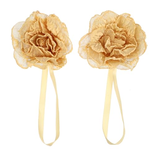 Alipis 2 Piezas Corbata De Flores Alzapaños De Cortina Gancho De Cortina Vintage Tejido Barra De Cortina Magnética Retráctil Magnético Térmico Vara Planta Talón Imanes Cortinas Algodón