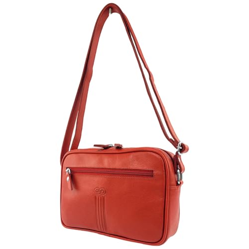 Bolsa Tiracolo FIDENZA em Couro (Vermelho)