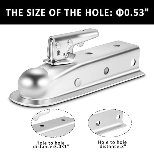 image for METOWARE Straight Trailer Tongue Coupler for 2