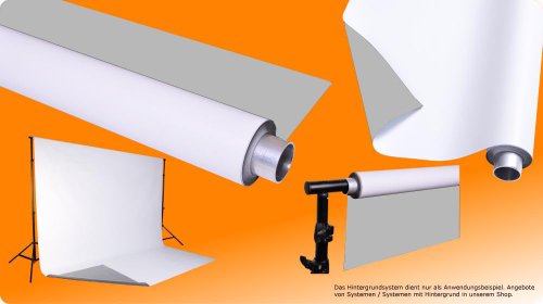 moderntex Vinylhintergrund Duo, 2.7m breit x 4m lang, grau & weiß, Vinyl zweifarbig