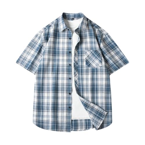Chemise à carreaux homme casual à manches courtes pour le quotidien