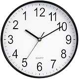 HYJOOY Backwards Wall Clock 10 inch Clock Reverse Wall Clock Battery Operated Novel Runs Counterclockwise with Large Numbers Decorative for Kitchen Office School Classroom Bar