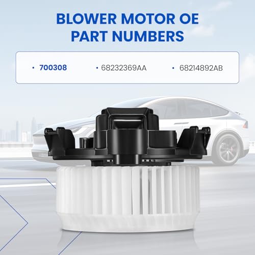 Image of HVAC Blower Motor 700308 Compatible with Ram 1500 2014-2018, Compatible with Jeep Wrangler 2014-2017, 68214892AB, 68232369AA A /C Blower Motor Assembly for Wrangler JK 2018