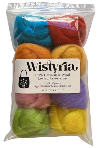 Wistyria Editions WR-906R Wool Roving, Confetti, 8-Pack