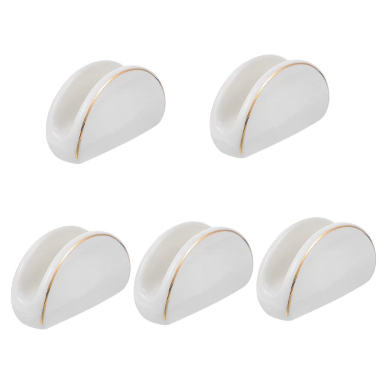 Alipis 5piezas Soporte Cerámico Para Servilletas Bordes Dorados Dispensador De Servilletas Para Decoración De Mesa Para Cocina y Comedor